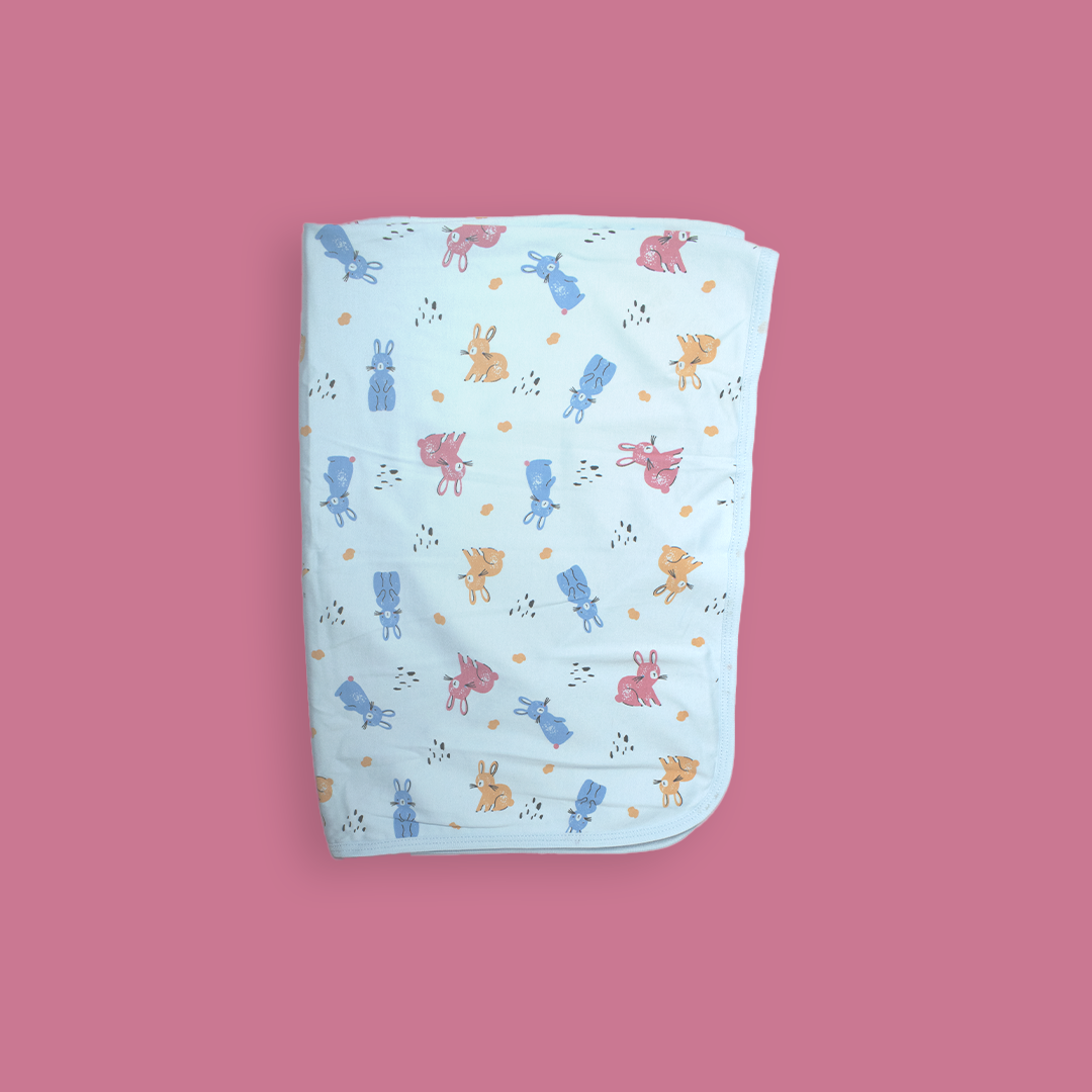 Mammason Hello Bunny Ultra-Soft Newborn Swaddle Blanket – Blue