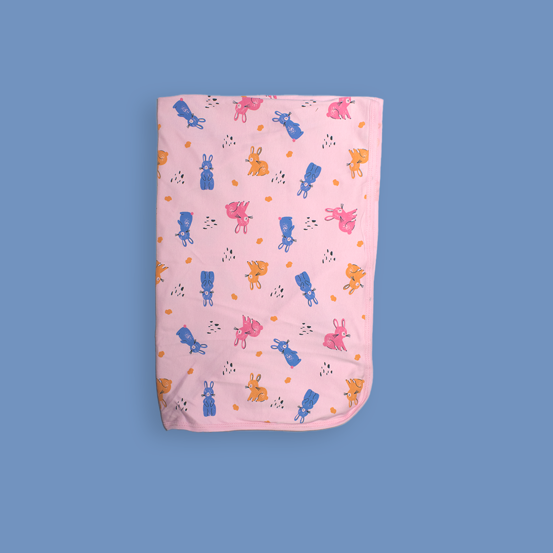 Mammason "Hello Bunny" Ultra-Soft Newborn Swaddle Blanket – Pink