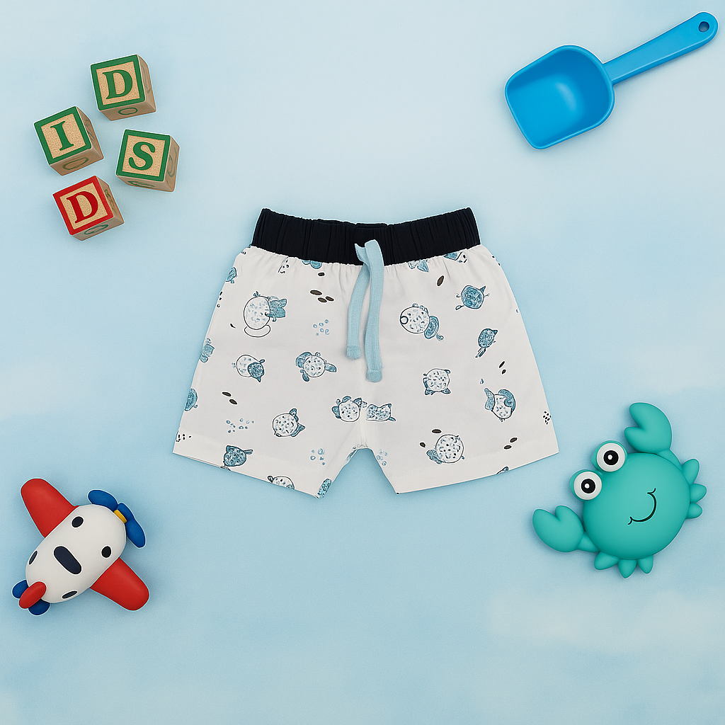 Mammason Marine Adventure Sleeveless Set for Kids โ Submarine & Sea Life Print