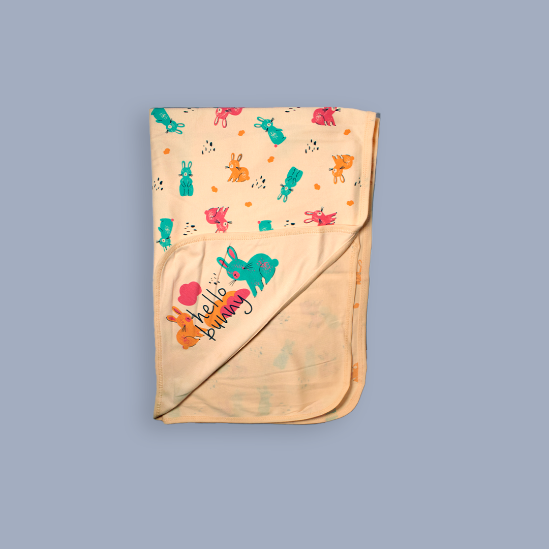 Mammason "Hello Bunny" Ultra-Soft Newborn Swaddle Blanket – light yellow