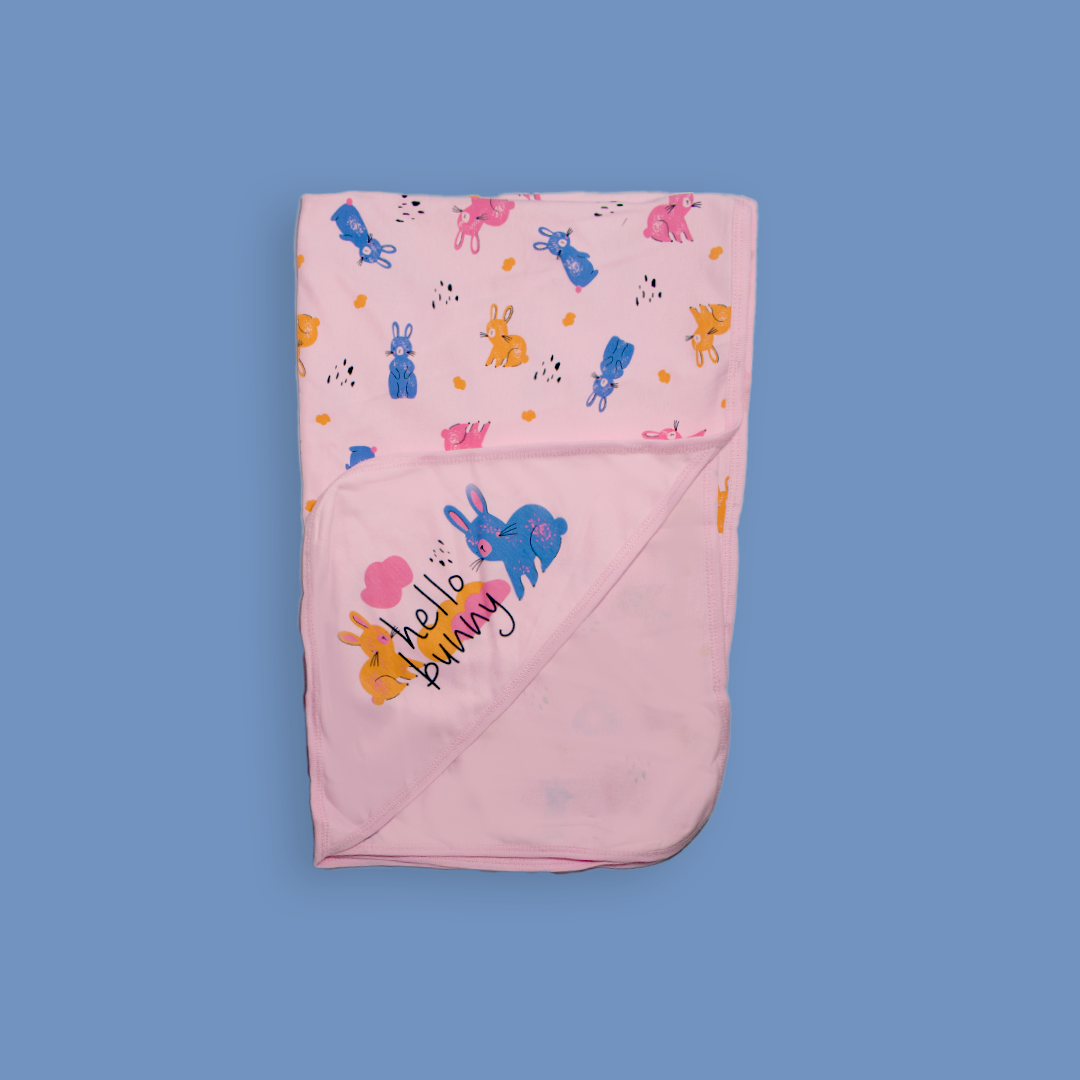 Mammason "Hello Bunny" Ultra-Soft Newborn Swaddle Blanket – Pink