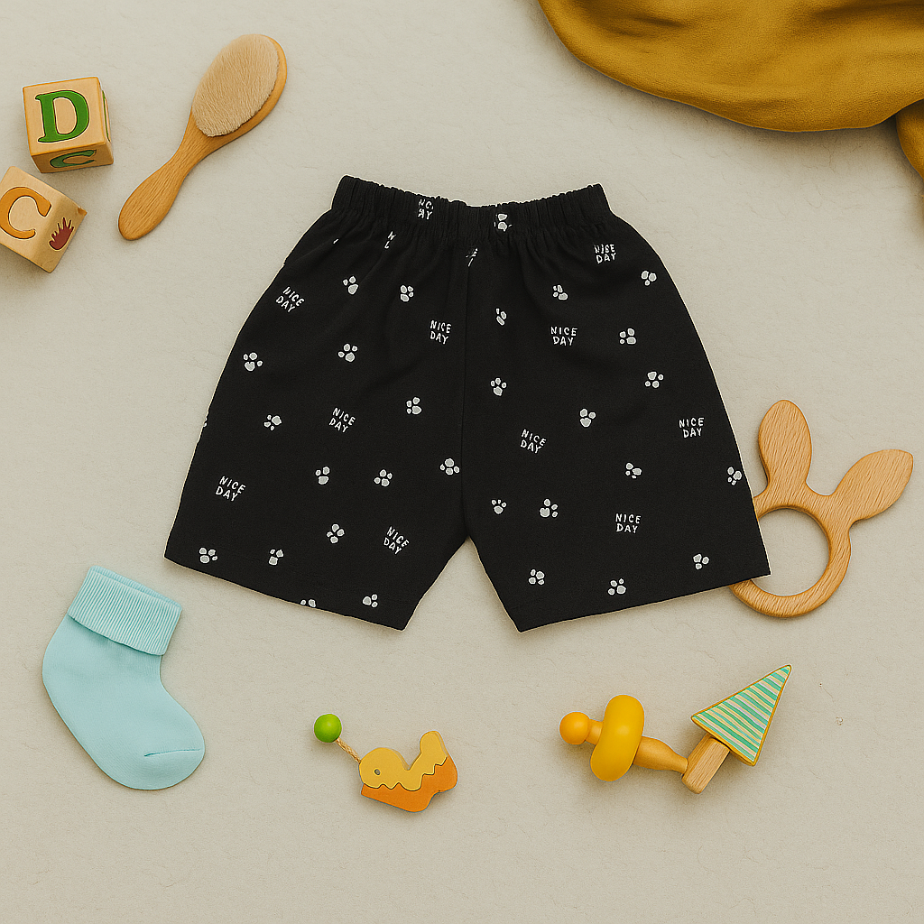Mammason Cute Baby T-Shirt with Black shorts casual/daily wear