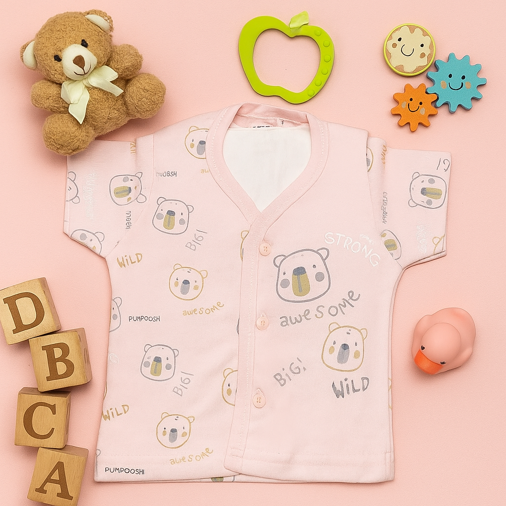 Mammason Puppoosh Bear Print Baby Co-ord Set