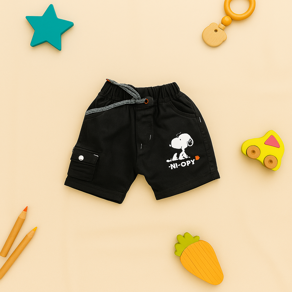 Mammason Snoopy Cool Buddies T-Shirt & Shorts Set – Mint Blue & Black Combo