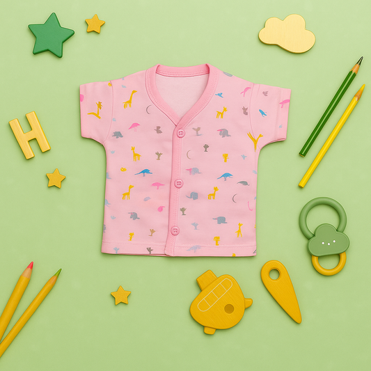 Mammason Sweet Pink Animal Print Baby Bodysuit