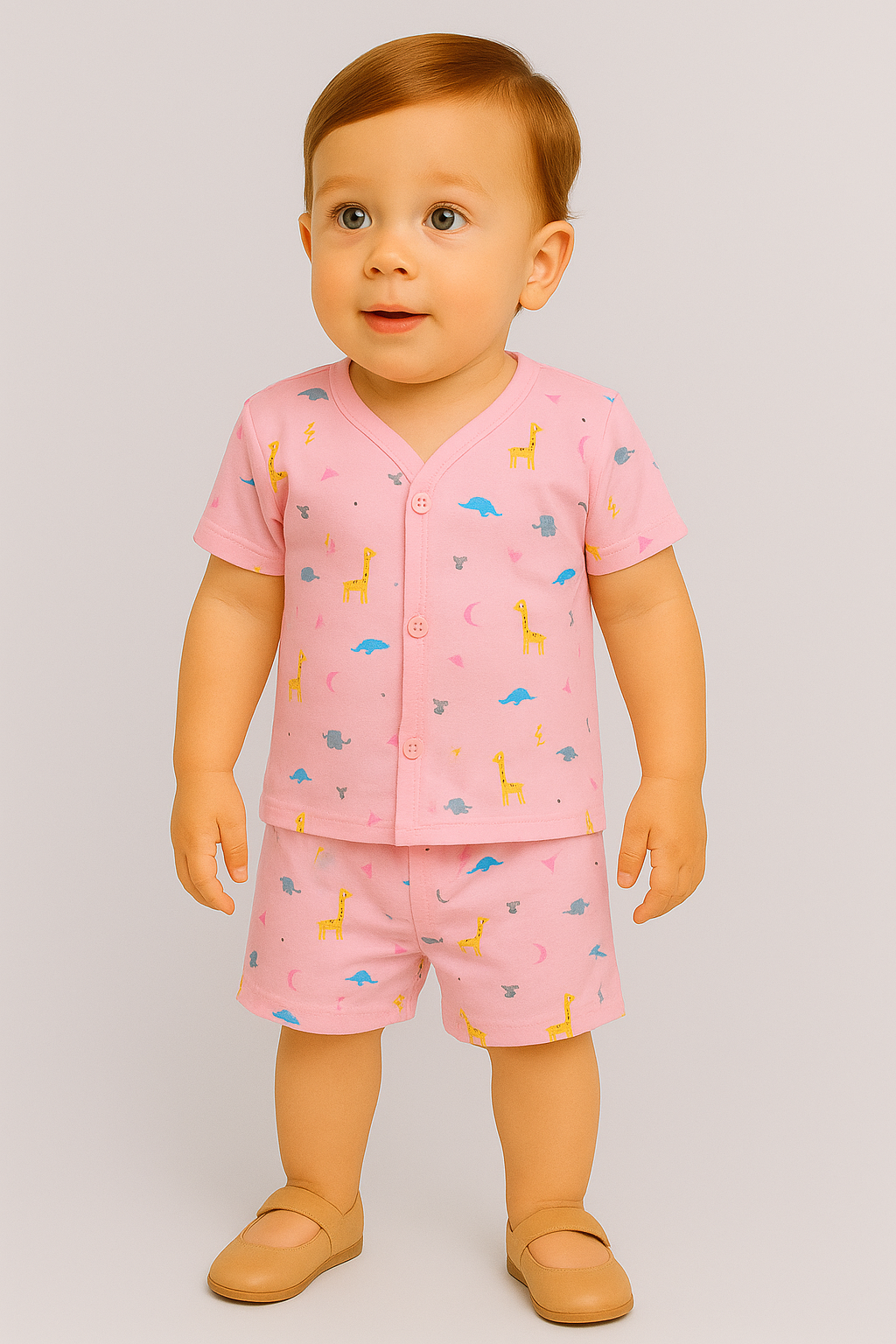 Mammason Sweet Pink Animal Print Baby Bodysuit