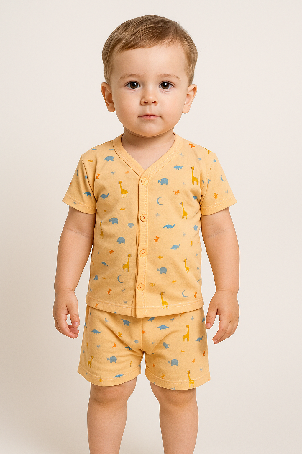 Mammason Peach Safari Adventure Co-Ord Set for Toddlers