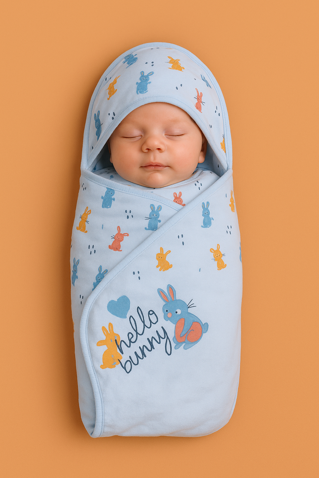 Mammason Hello Bunny Ultra-Soft Newborn Swaddle Blanket – Blue