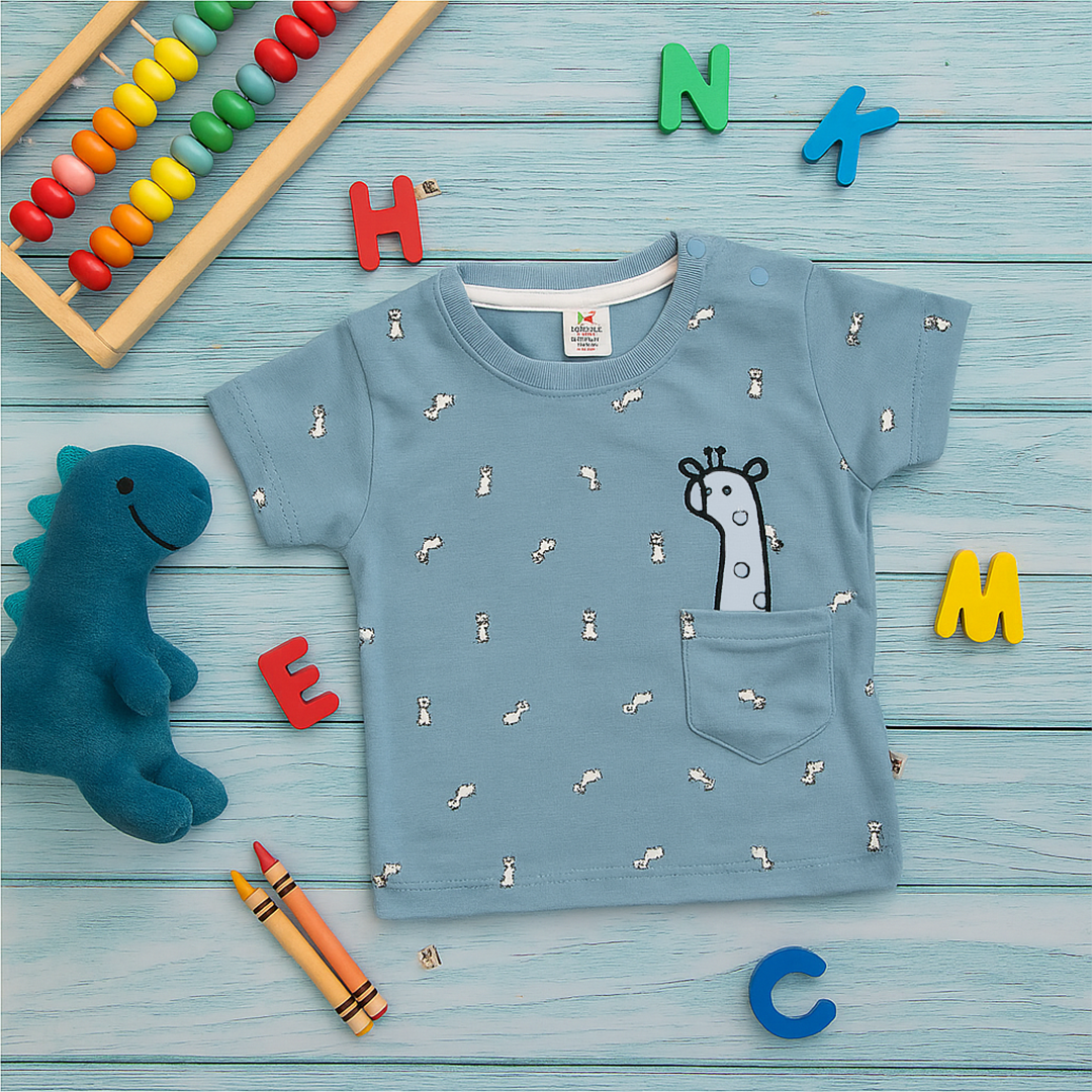 Mammason Blue Giraffe Explorer Co-ord Set
